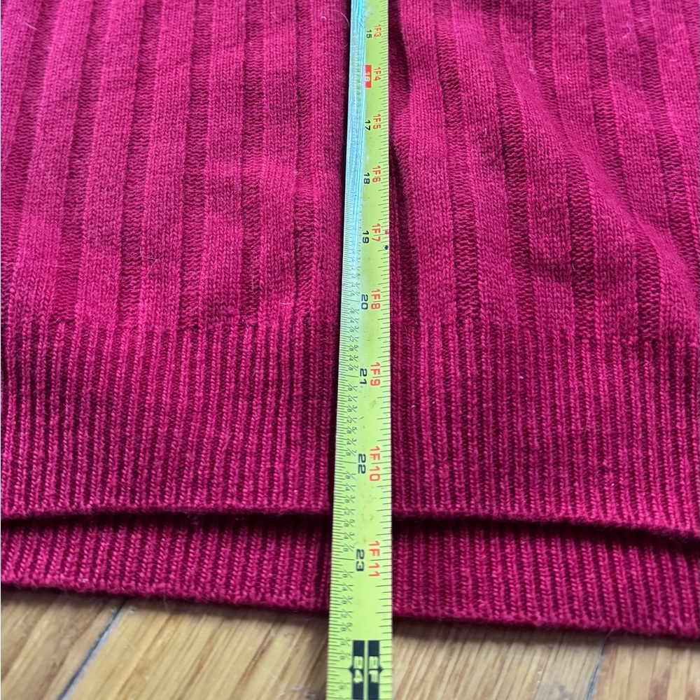 Barneys New York Deep Red Ribbed Sweater - Picture 4 of 8
